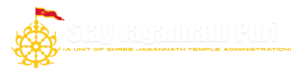 Stay Jagannath Puri logo featuring elegant typography with travel and hospitality-inspired design elements representing comfortable stay accommodations in Puri.